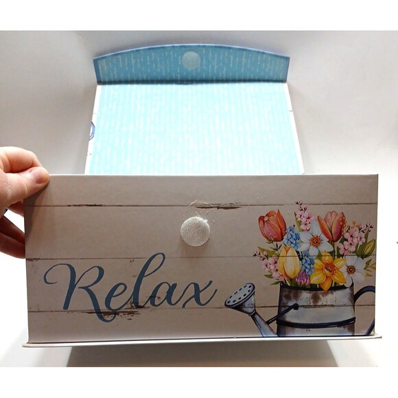 Decorative Gift Box Garden Rules Hook And Loop Closure Flowers Relax Cottage - Picture 4 of 11